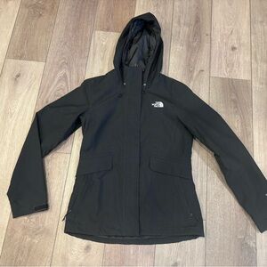 The North Face Women's Black Hooded Rain Jacket